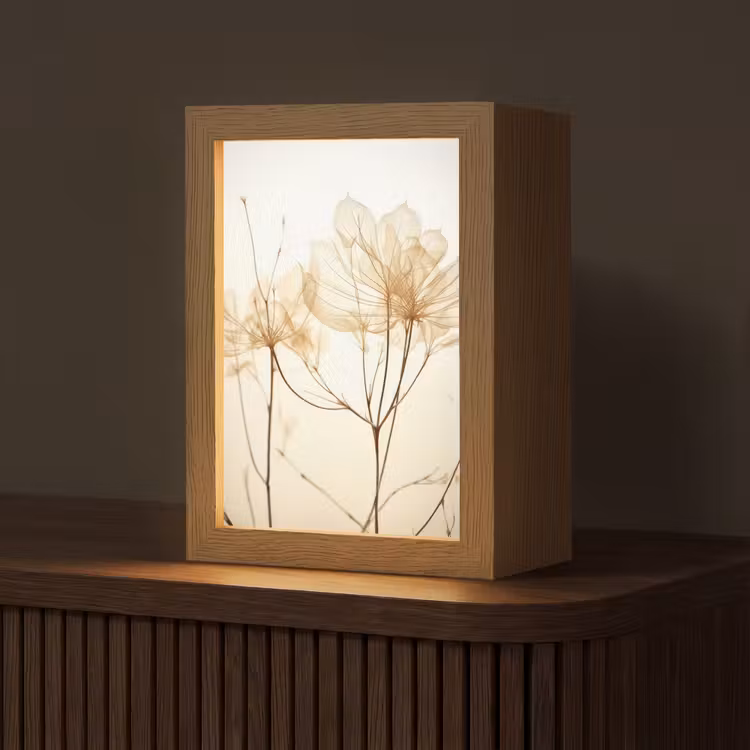 Droogbloemen - Beige - Planten - Wit Light Box met kabel (Tafellamp) klein -z3d_website
