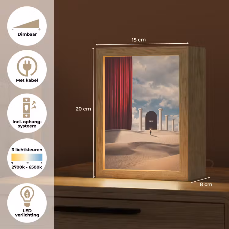 Tafellamp - Droom - Woestijn - Oog - Droom - Woestijn - Oog Light Box met kabel (Tafellamp) klein