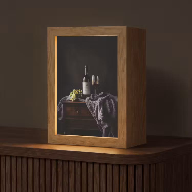 Druiven - Wijn - Rood - Tafel Light Box met kabel (Tafellamp) klein -z3d_website