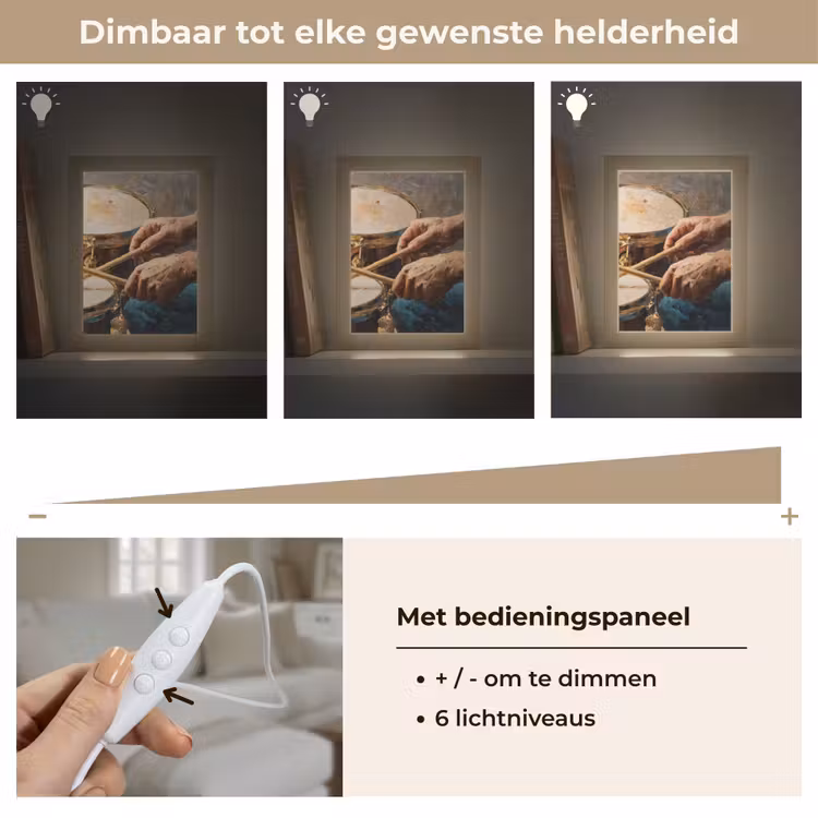 Drumstokken - Olieverf - Man Light Box met kabel (Tafellamp) klein -USP_dimbaarNL