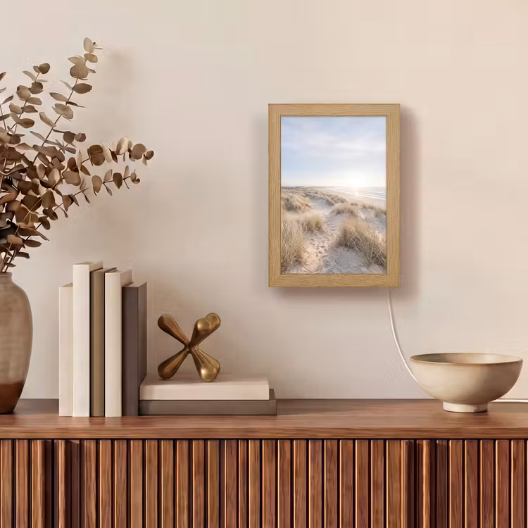 Duinen - Strand - Beige Light Box met kabel (Tafellamp) klein -sfeer2