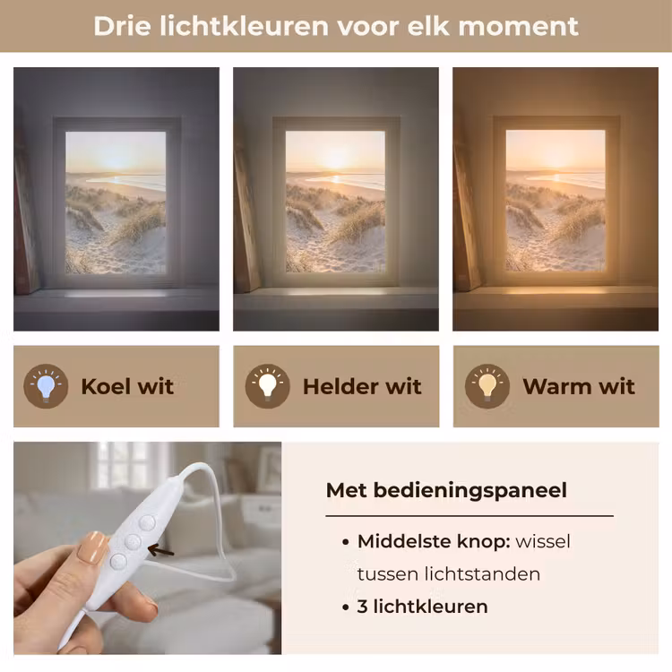 Duinen - Strand - Zee Light Box met kabel (Tafellamp) klein -USP_lichtkleurNL