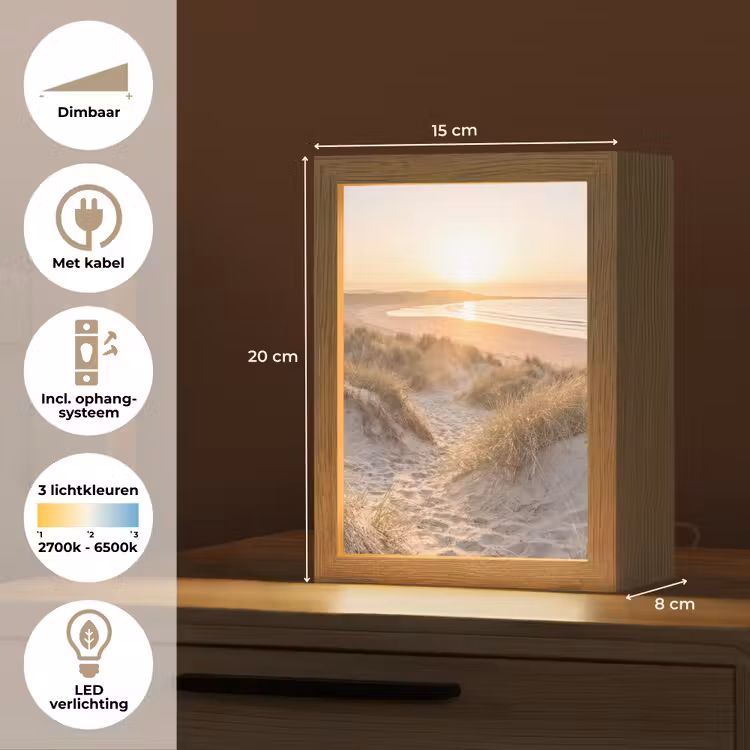 Duinen - Strand - Zee Light Box met kabel (Tafellamp) klein -USP_NL