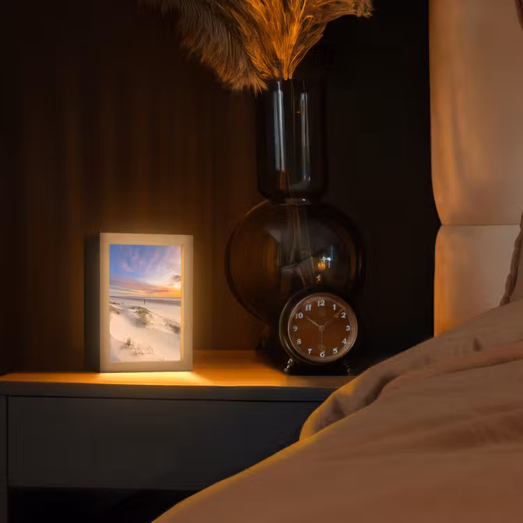 Duinen - Strand - Zonsondergang - Natuur - Zomer Light Box met kabel (Tafellamp) klein -sfeer1