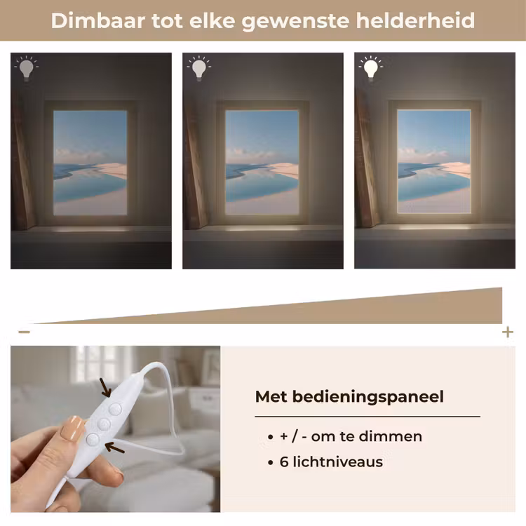 Duinen - Waterplas - Oneindige rust Light Box met kabel (Tafellamp) klein -USP_dimbaarNL