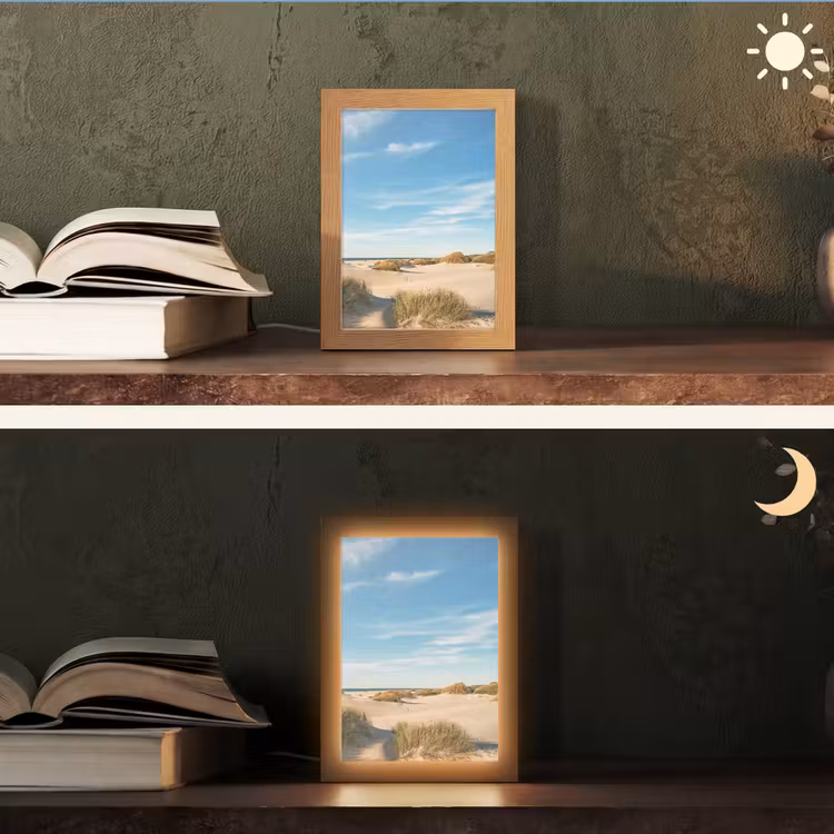 Duinen - Zomer - Landschap - Zee - Strand Light Box met kabel (Tafellamp) klein -sfeer3