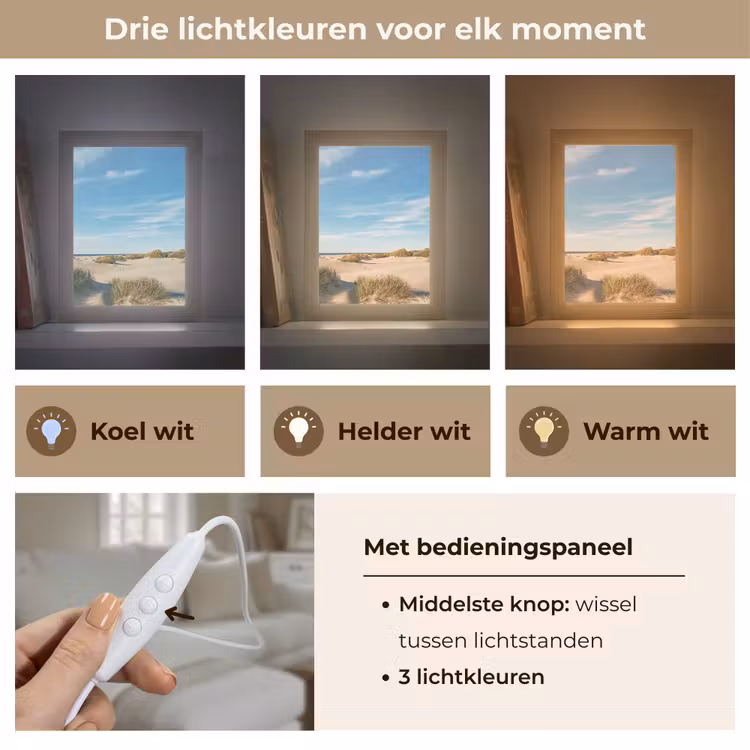 Duinen - Zomer - Landschap - Zee - Strand Light Box met kabel (Tafellamp) klein -USP_lichtkleurNL