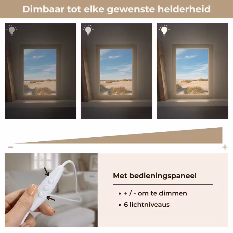 Duinen - Zomer - Landschap - Zee - Strand Light Box met kabel (Tafellamp) klein -USP_dimbaarNL