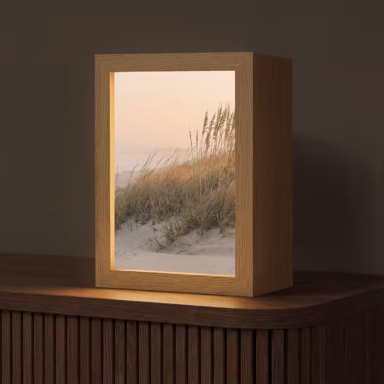 Duinlandschap - Zonsondergang - Strand Light Box met kabel (Tafellamp) klein -z3d_website