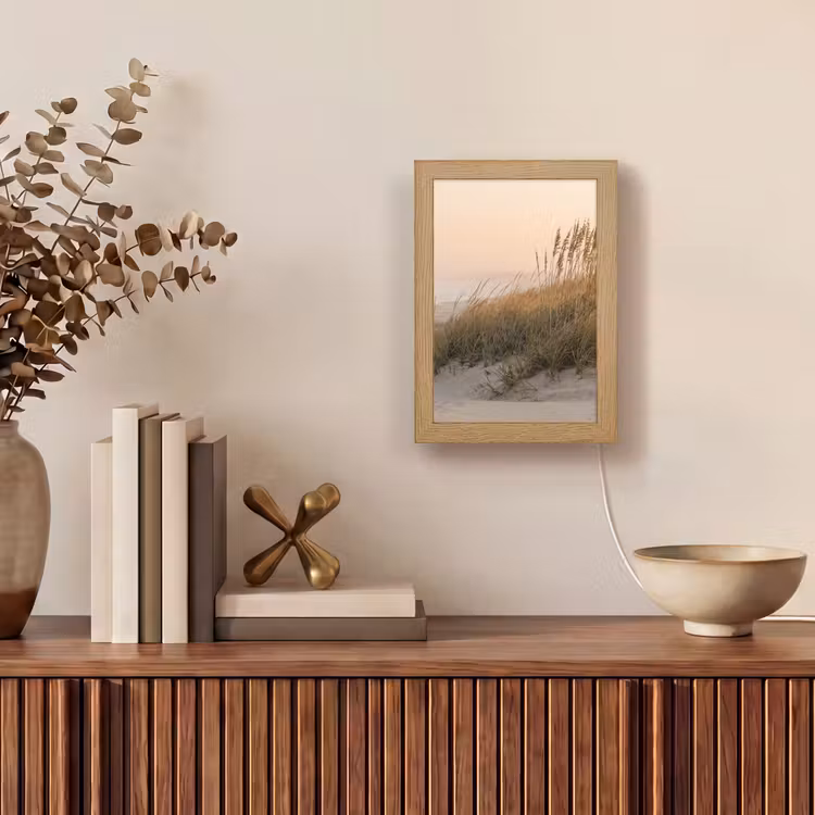 Duinlandschap - Zonsondergang - Strand Light Box met kabel (Tafellamp) klein -sfeer2