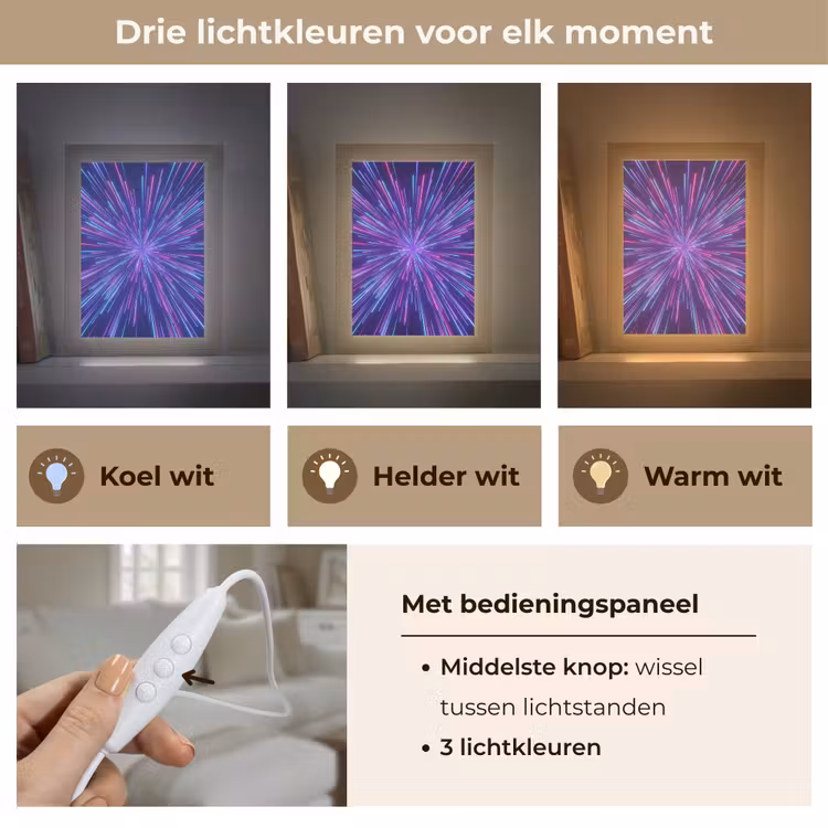 Dynamisch - Ruimte - Kleurrijk Light Box met kabel (Tafellamp) klein -USP_lichtkleurNL