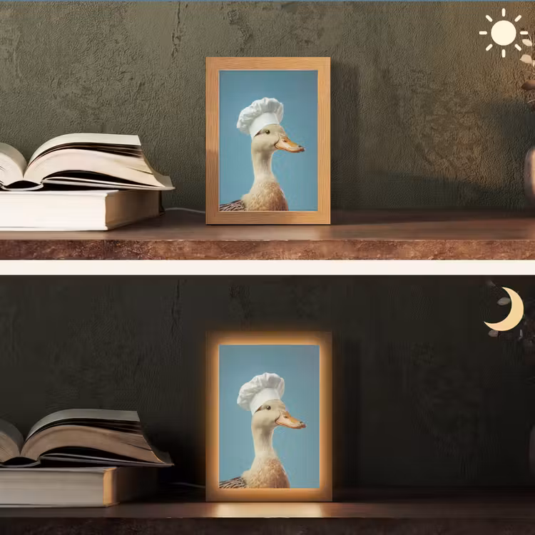 Eend - Koksmuts - Cute - Vogel Light Box met kabel (Tafellamp) klein -sfeer3