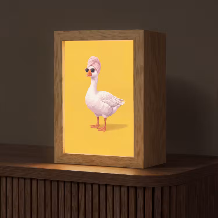 Eend - Zonnebril - Geel Light Box met kabel (Tafellamp) klein -z3d_website