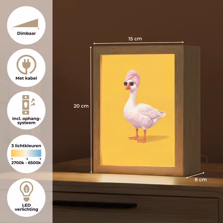 Eend - Zonnebril - Geel Light Box met kabel (Tafellamp) klein -USP_NL