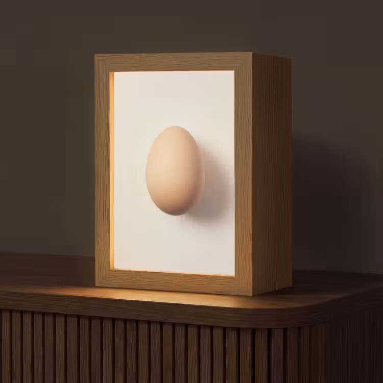 Ei - Beige - Ovaal - Egaal Light Box met kabel (Tafellamp) klein -z3d_website
