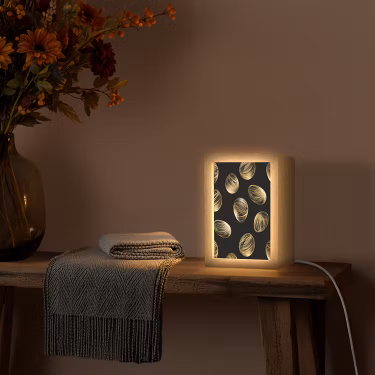 Eieren - Goud - Patroon Light Box met kabel (Tafellamp) klein -sfeer4