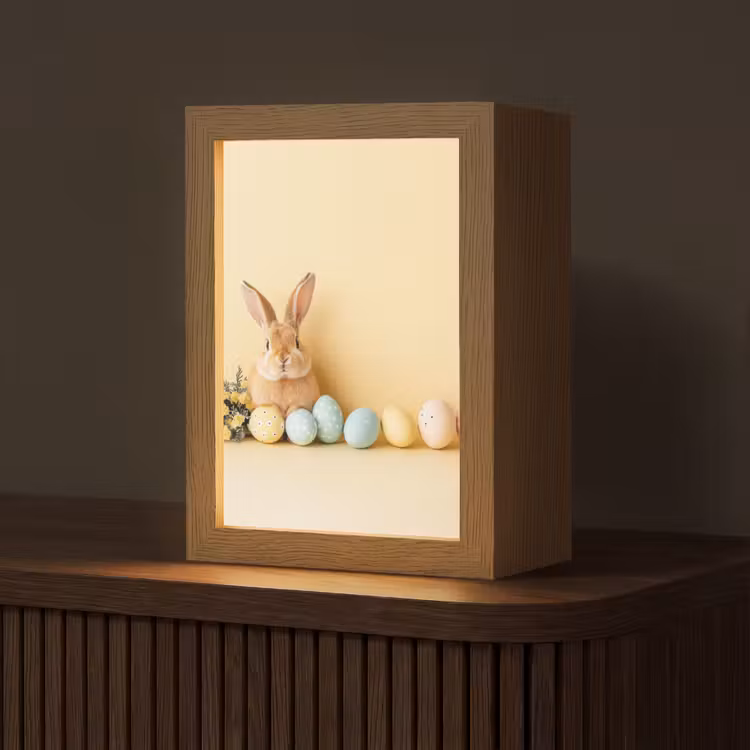 Eieren -  Konijn - Pasteltinten Light Box met kabel (Tafellamp) klein -z3d_website