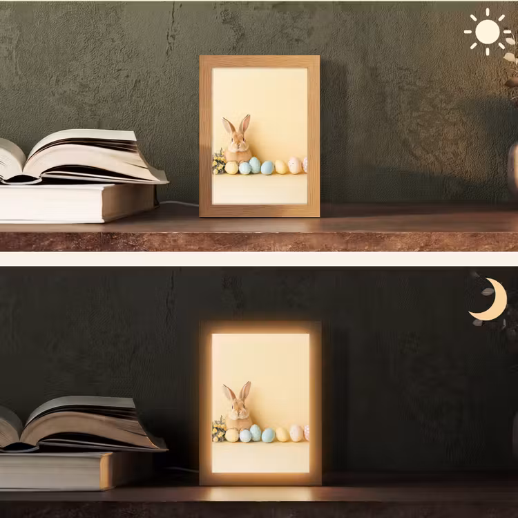 Eieren -  Konijn - Pasteltinten Light Box met kabel (Tafellamp) klein -sfeer3
