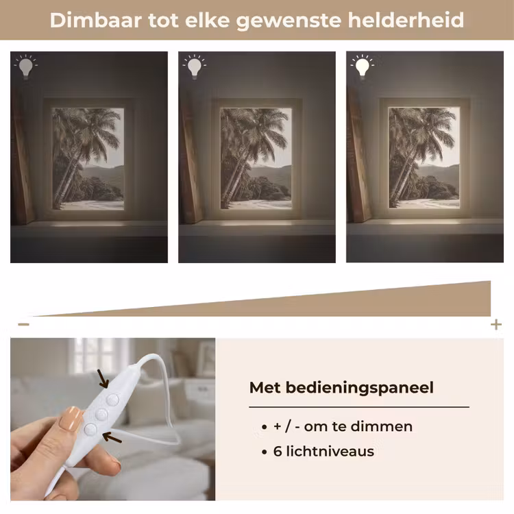 Eiland - Palmboom - Zee Light Box met kabel (Tafellamp) klein -USP_dimbaarNL