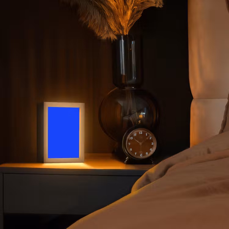Electric - Blue - Blauw Light Box met kabel (Tafellamp) klein 925 -sfeer1