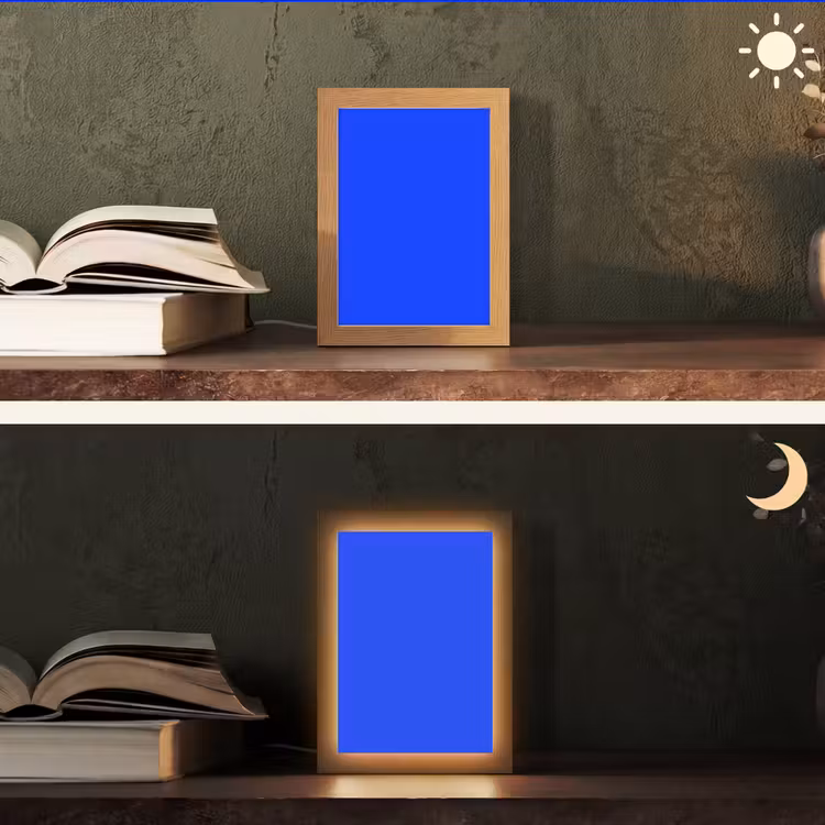 Electric - Blue - Blauw Light Box met kabel (Tafellamp) klein 925 -sfeer3