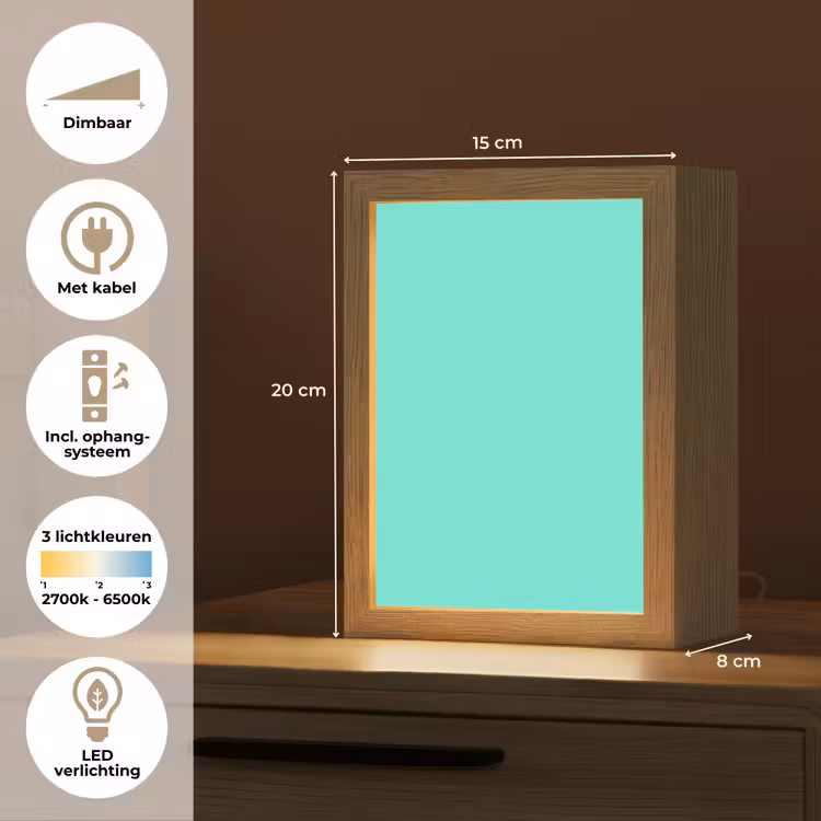 Electric - Cyan - Turkoois Light Box met kabel (Tafellamp) klein 925 -USP_NL