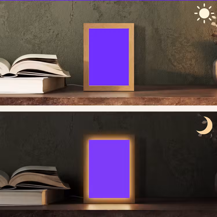 Electric - Indigo - Paars Light Box met kabel (Tafellamp) klein 925 -sfeer3