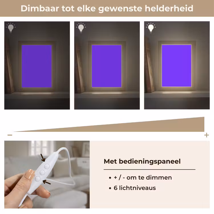 Electric - Indigo - Paars Light Box met kabel (Tafellamp) klein 925 -USP_dimbaarNL
