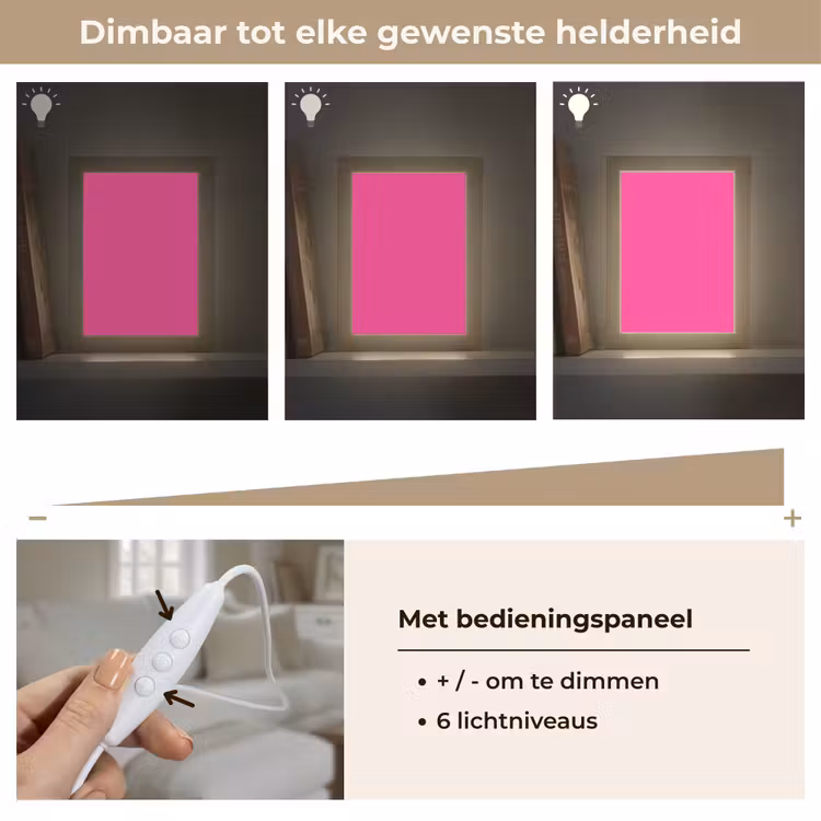 Electric - Magenta - Roze Light Box met kabel (Tafellamp) klein 925 -USP_dimbaarNL