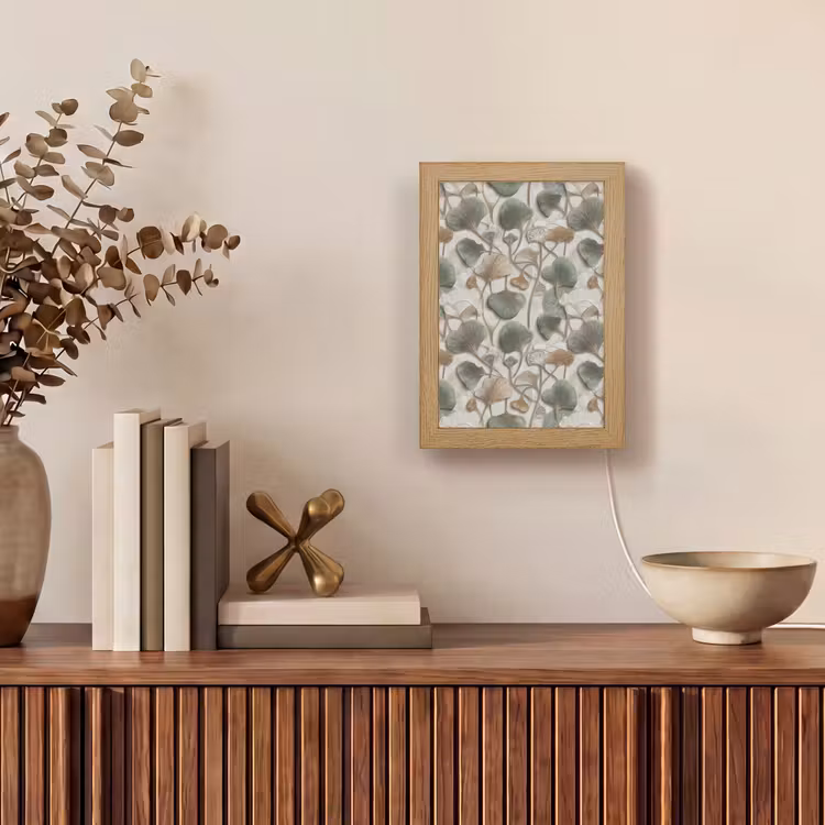 Elegant - Bladeren - Groen Light Box met kabel (Tafellamp) klein 925 -sfeer2