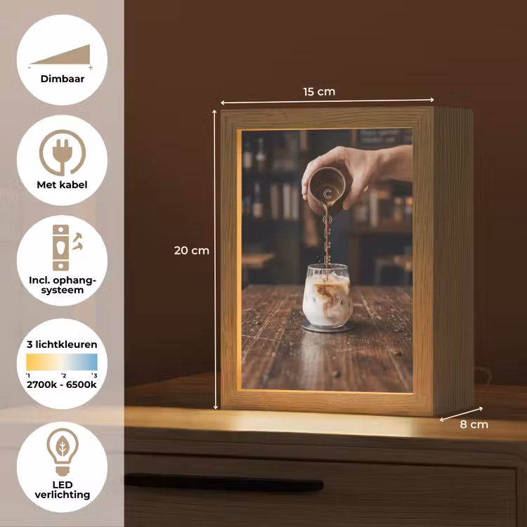 Espresso - Melk - Café Light Box met kabel (Tafellamp) klein -USP_NL