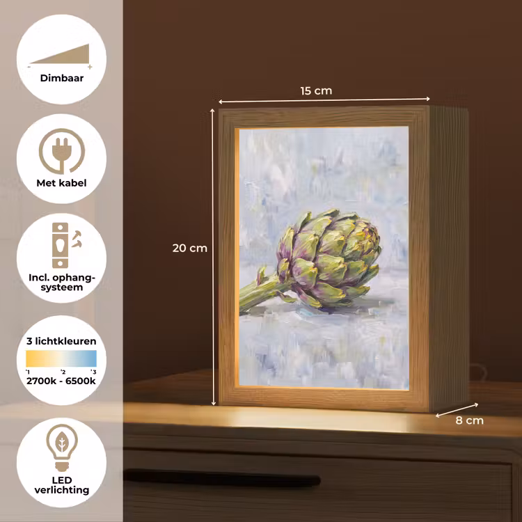 Tafellamp - Eten - Artisjok - Modern - Eten - Artisjok - Modern Light Box met kabel (Tafellamp) klein