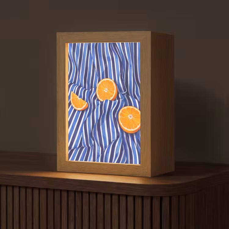 Tafellamp - Eten - Fruit - Oranje - Eten - Fruit - Oranje Light Box met kabel (Tafellamp) klein