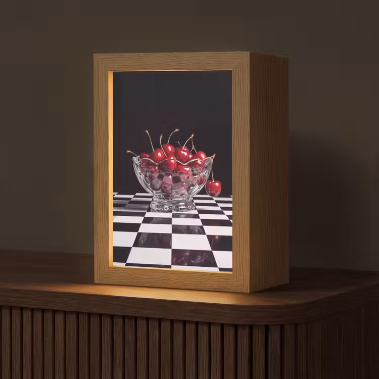 Tafellamp - Eten - Kersen - Rood - Eten - Kersen - Rood Light Box met kabel (Tafellamp) klein