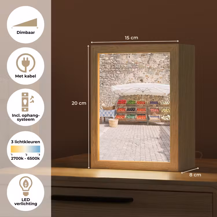 Tafellamp - Eten - Markt - Vers - Eten - Markt - Vers Light Box met kabel (Tafellamp) klein
