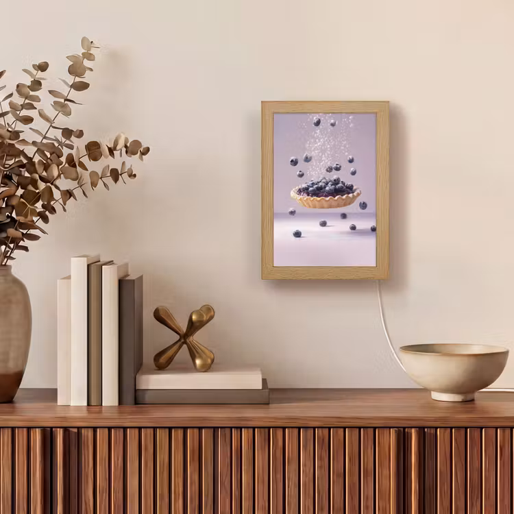 Eten - Taart - Bessen - Blauw Light Box met kabel (Tafellamp) klein -sfeer2