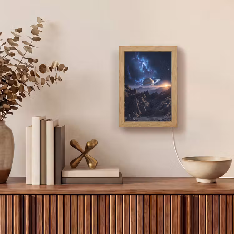 Fantasy - Kosmos - Landschap Light Box met kabel (Tafellamp) klein -sfeer2