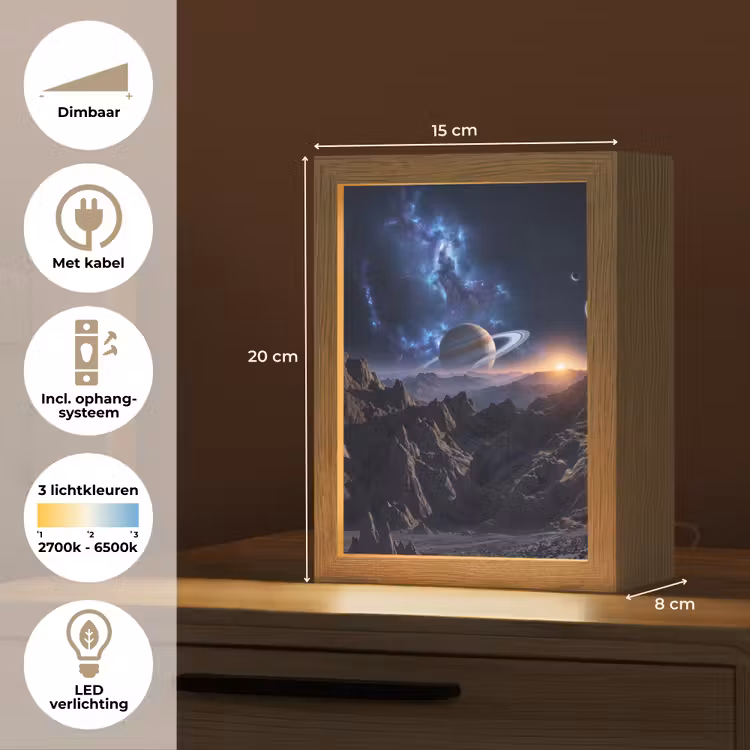 Fantasy - Kosmos - Landschap Light Box met kabel (Tafellamp) klein -USP_NL