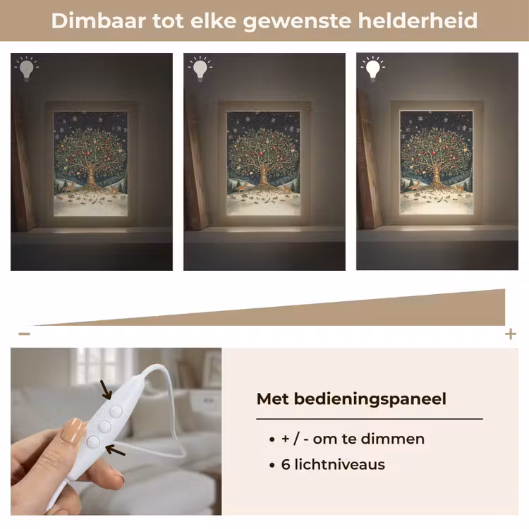 Feestboom - Winterhemel - Kleurrijk Light Box met kabel (Tafellamp) klein -USP_dimbaarNL
