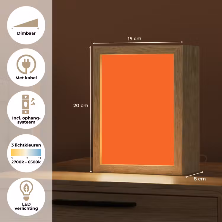 Fiery  - Tangerine - Oranje Light Box met kabel (Tafellamp) klein 925 -USP_NL
