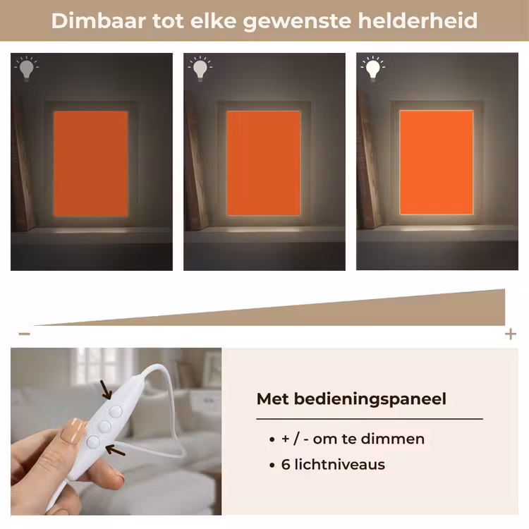 Fiery  - Tangerine - Oranje Light Box met kabel (Tafellamp) klein 925 -USP_dimbaarNL