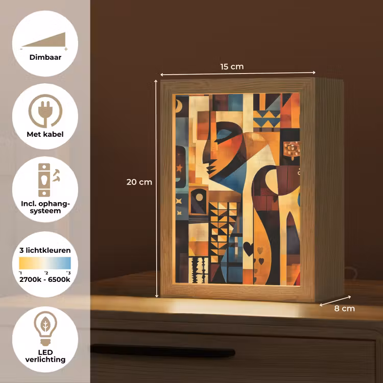 Figuren - Abstract - Symbolen Light Box met kabel (Tafellamp) klein -USP_NL