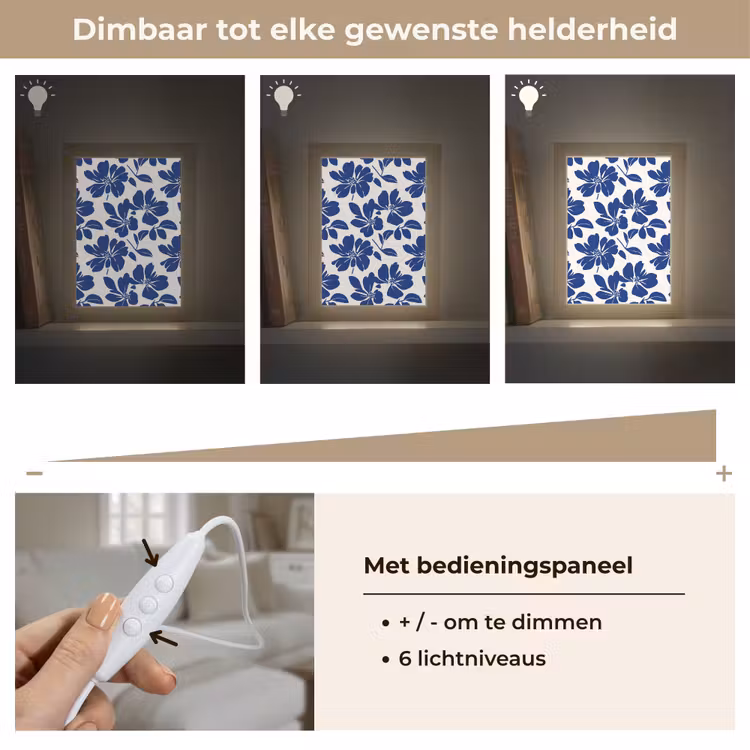 Floraal - Modern - Blauw Light Box met kabel (Tafellamp) klein 925 -USP_dimbaarNL