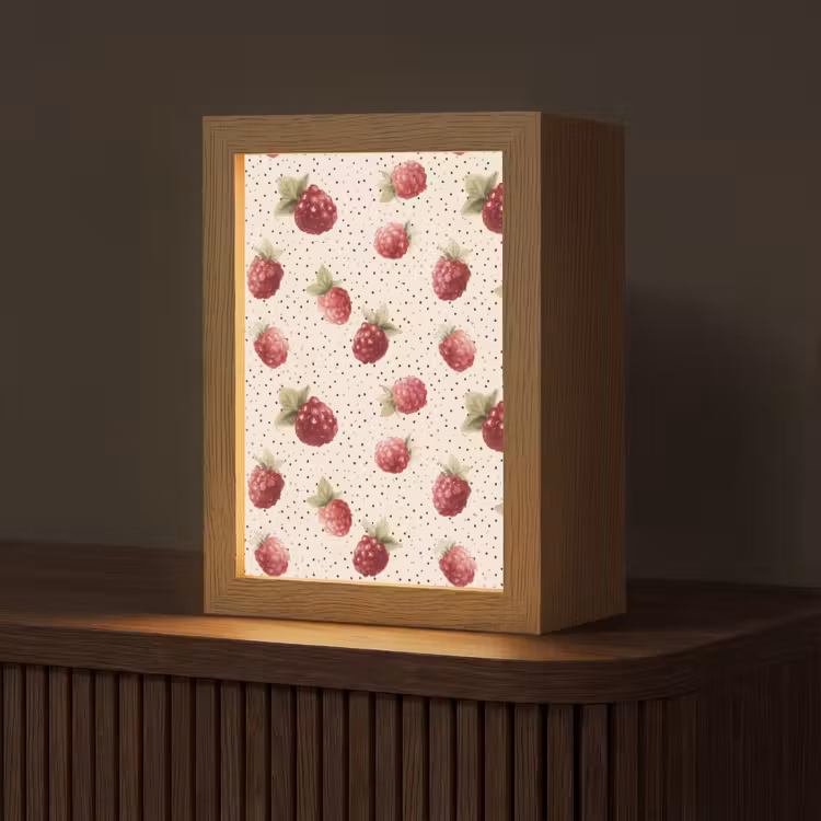 Framboos - Stippen - Rood Light Box met kabel (Tafellamp) klein 925 -z3d_website