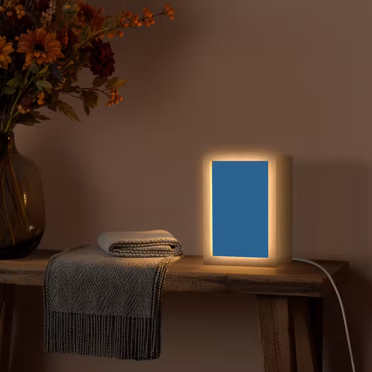 Free - Groove - Blauw Light Box met kabel (Tafellamp) klein 925 -sfeer4