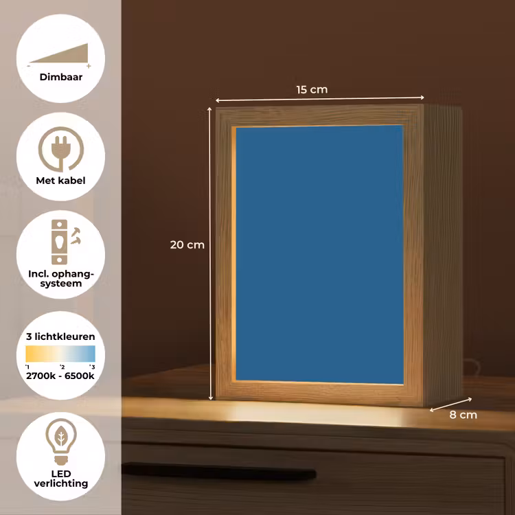 Free - Groove - Blauw Light Box met kabel (Tafellamp) klein 925 -USP_NL