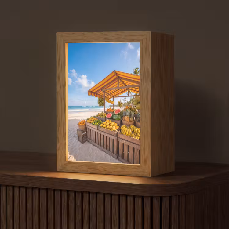 Tafellamp - Fruit - Strand - Tropisch - Fruit - Strand - Tropisch Light Box met kabel (Tafellamp) klein
