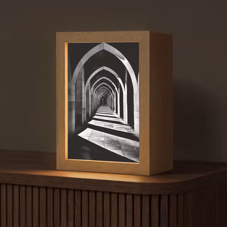 Gang - Bogen - Schaduw - Diepte Light Box met kabel (Tafellamp) klein -z3d_website