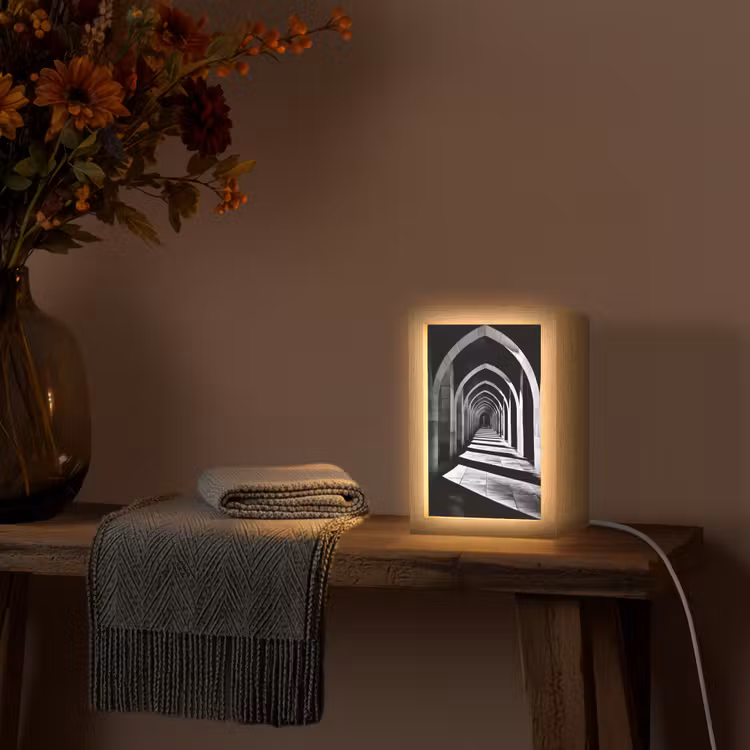 Gang - Bogen - Schaduw - Diepte Light Box met kabel (Tafellamp) klein -sfeer4