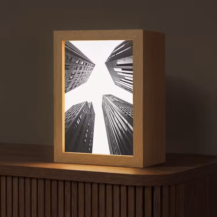 Gebouwen - Lucht - Zwart Light Box met kabel (Tafellamp) klein -z3d_website